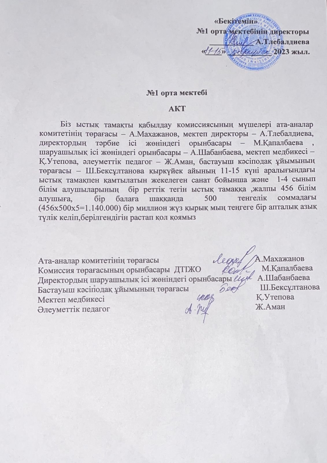 Ыстық тамақ АКТ