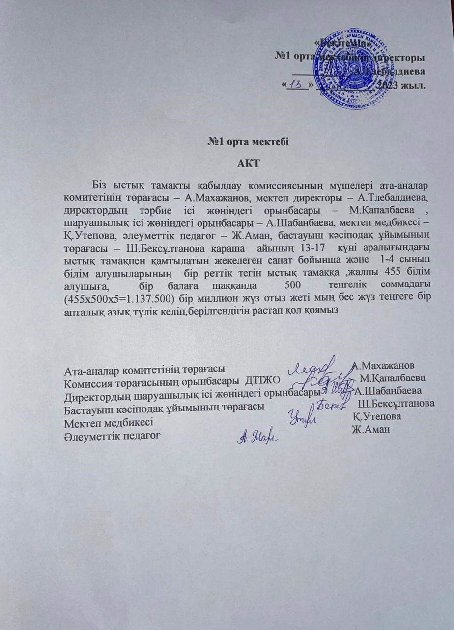Ыстық тамақ мәзірі
