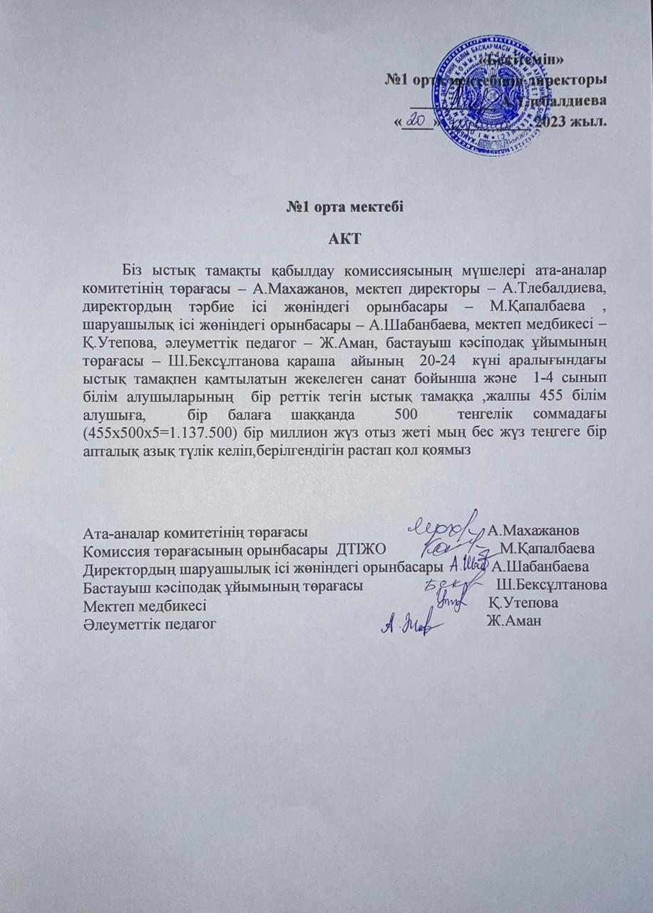 Ыстық тамақ мәзірі