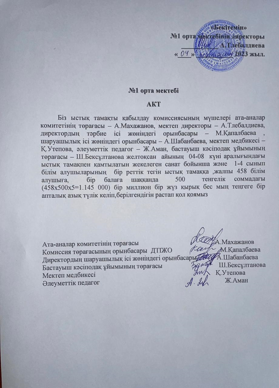 Ыстық тамақ мәзірі
